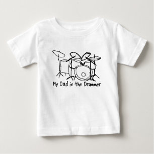 T-shirt Pour Bébé Mon papa est le batteur