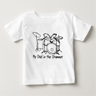 T-shirt Pour Bébé Mon papa est le batteur