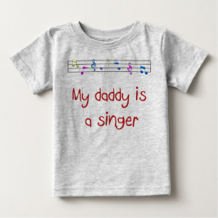 T-shirt Pour Bébé Mon papa est un T-shirt de bébé de chanteur