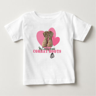 T-shirt Pour Bébé Mon papa porte des bottes de combat