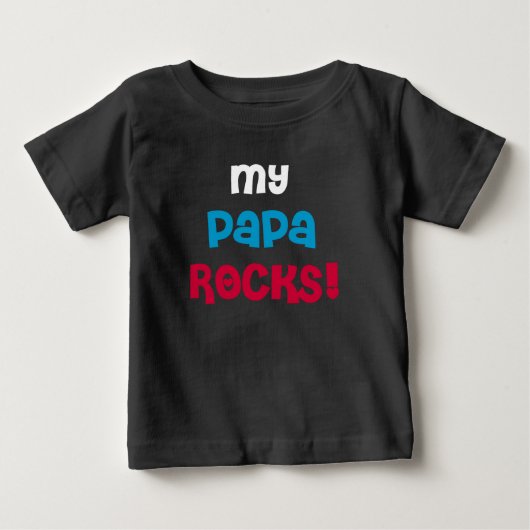 T-shirt Pour Bébé Mon Papa Rocks (Devant)
