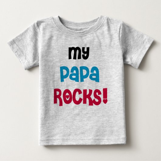 T-shirt Pour Bébé Mon Papa Rocks (Devant)