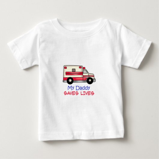 T-SHIRT POUR BÉBÉ MON PAPA SAUVE DES VIES (Devant)