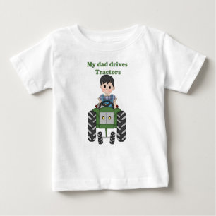 T-shirt Pour Bébé Mon père conduit des tracteurs
