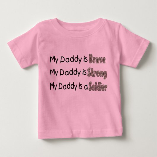 T-shirt Pour Bébé Mon père est courageux soldat fort (Devant)