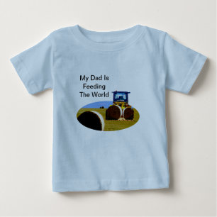 T-shirt Pour Bébé Mon Père Nourrit Le Monde,