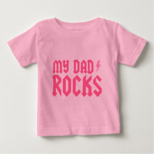 T-shirt Pour Bébé Mon père Rocks