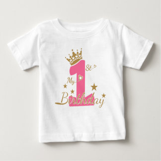 T-shirt Pour Bébé Mon premier anniversaire, Birthday Girl Shirt,