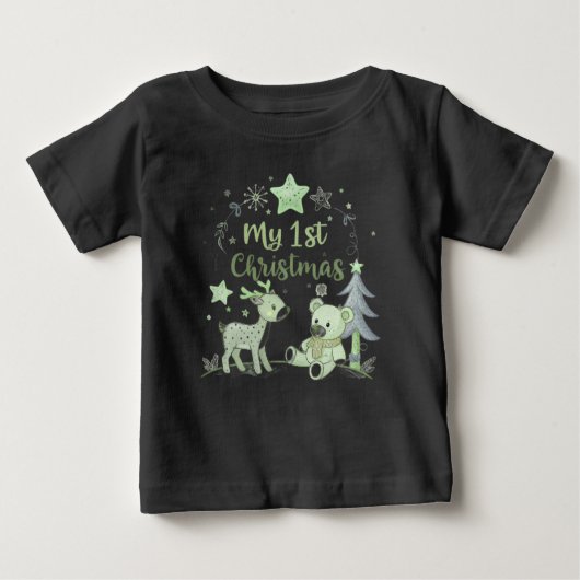 T-shirt Pour Bébé Mon premier bébé de Noël (Devant)