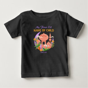 T-shirt Pour Bébé Mon premier cadeau personnalisé d'Eid