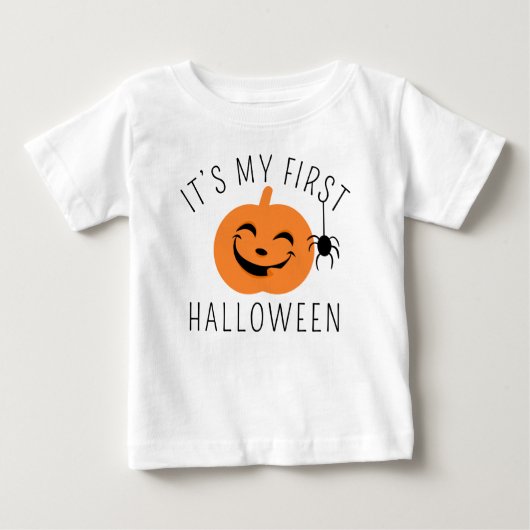 T-shirt Pour Bébé Mon premier Citrouille heureux Halloween (Devant)
