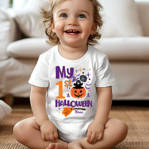 T-shirt Pour Bébé Mon premier Citrouille mignon d'Halloween drôle