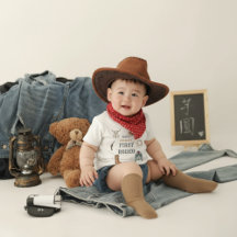 Mon Premier Cowboy de Rodéo 1er Anniversaire Bébé 