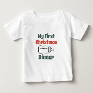 T-shirt Pour Bébé Mon premier dîner de Noël