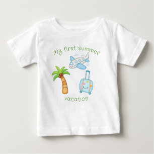 T-shirt Pour Bébé Mon premier été vacances mignonne drôle