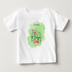 T-shirt Pour Bébé Mon premier jour de St. Patricks personnalisé