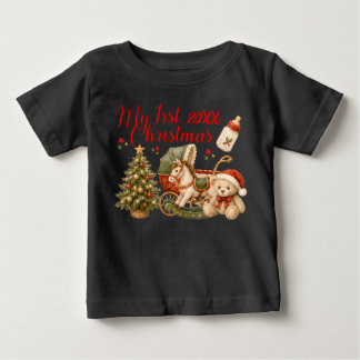 T-shirt Pour Bébé Mon premier Noël Mignon et Coloré Festif
