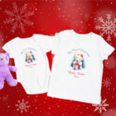 T-shirt Pour Bébé Mon premier Ours Polaire de Noël Blanc Nom personn
