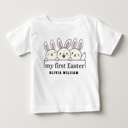 T-SHIRT POUR BÉBÉ MON PREMIER PÂQUES (Devant)