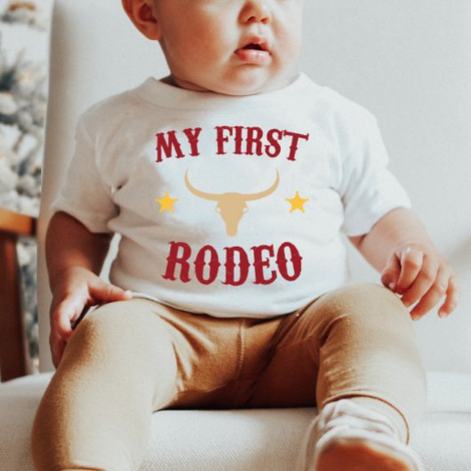 T-shirt Pour Bébé Mon Premier Rodéo Cow-boy Occidental 1er Premier A