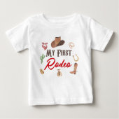 T-shirt Pour Bébé Mon Premier Rodéo Cow-boy Occidental Anniversaire  (Devant)