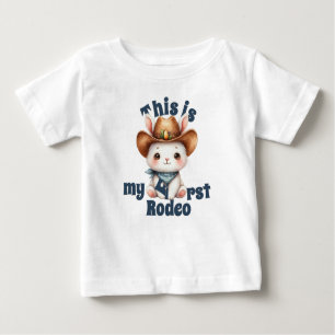 T-shirt Pour Bébé Mon premier rodéo Joyeux anniversaire Cowboy