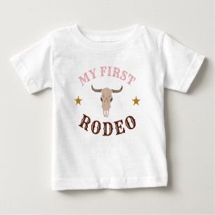T-shirt Pour Bébé Mon premier rodéo Western Cowgirl Premier Annivers
