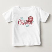 T-shirt Pour Bébé Mon premier script de bus rouge Père Noël Noël (Devant)