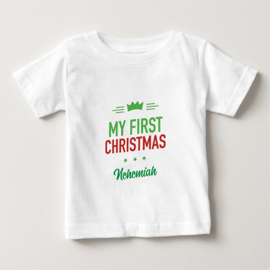 T-shirt Pour Bébé Mon premier T-shirt bébé de Noël (Devant)