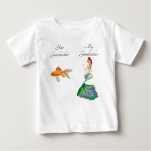T-shirt Pour Bébé Mon votre mignon drôle de sirène de poisson rouge
