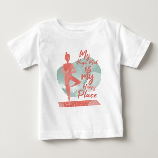 T-shirt Pour Bébé Mon Yoga Mat est mon joyeux endroit mignon (Devant)