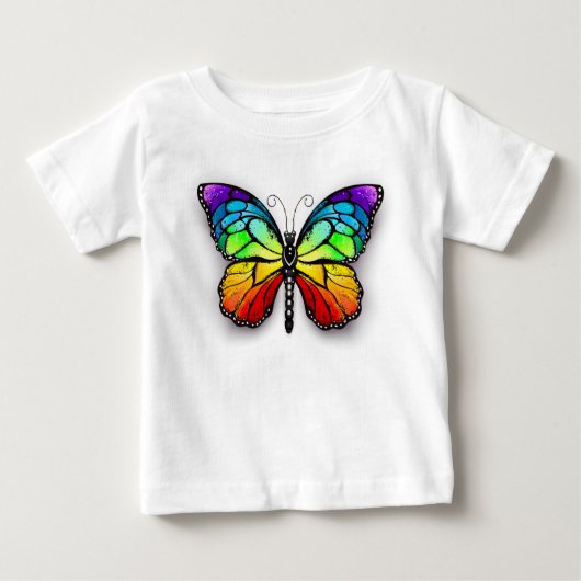 T-shirt Pour Bébé Monarque papillon arc-en-ciel (Devant)