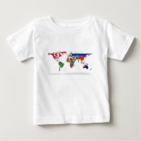 Monde pendant - carte des drapeaux du monde