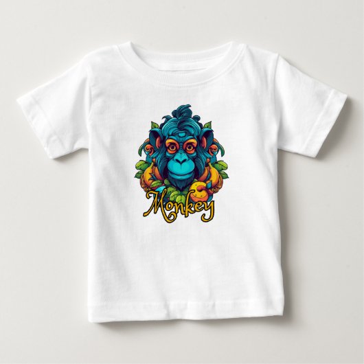 T-shirt Pour Bébé Monkey (Devant)