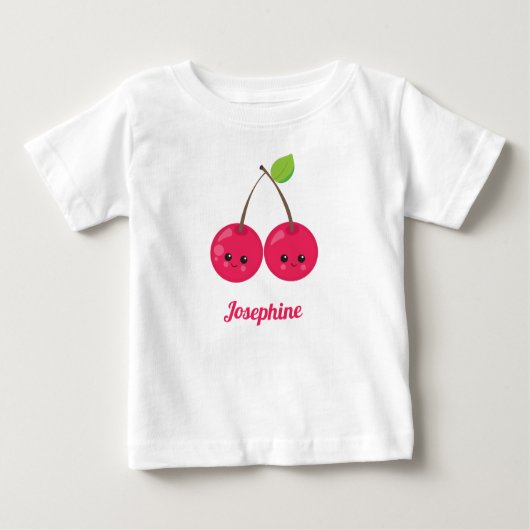 T-shirt Pour Bébé Monogramme de cerises joyeux (Devant)