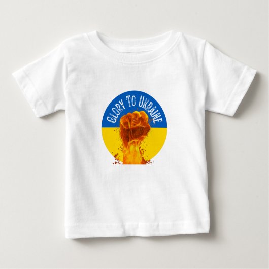T-shirt Pour Bébé Monogramme de résistance au drapeau de l'Ukraine (Devant)