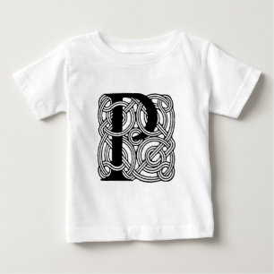 T-shirt Pour Bébé Monogramme Lettre P Impression Vintage Nœud Celtiq