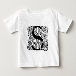 T-shirt Pour Bébé Monogramme lettre S Impression vintage nœud celtiq