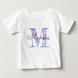 T-shirt Pour Bébé Monogramme Nom personnalisé Baby Boy