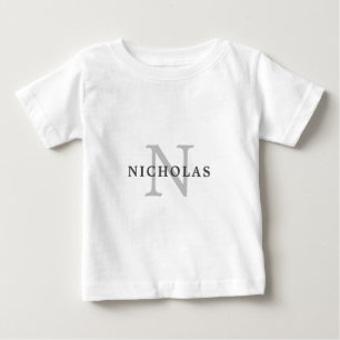 T-shirt Pour Bébé Monogramme simple personnalisé avec nom