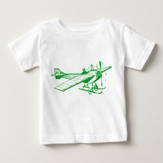 T-shirt Pour Bébé Monoplane vintage - Vert herbe (Devant)