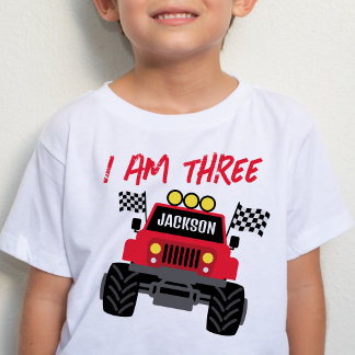 T-shirt Pour Bébé Monster Truck Boy 3e anniversaire Personnalisé