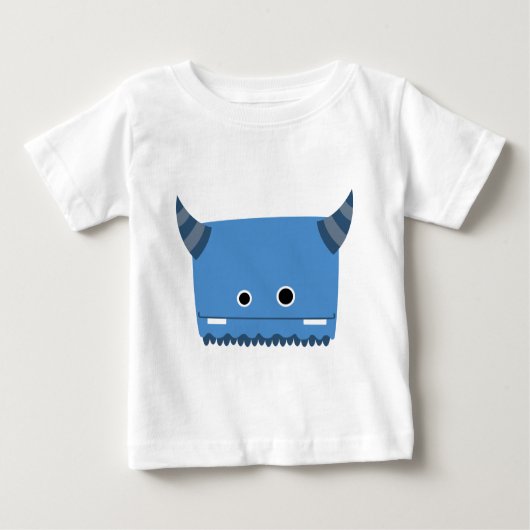 T-shirt Pour Bébé Monstre à cornes bleues (Devant)