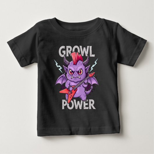 T-shirt Pour Bébé Monstre bébé Rocking - Growl Power (Devant)