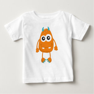 T-shirt Pour Bébé Monstre mignon, Monstre Orange, Monstre Amusant, C