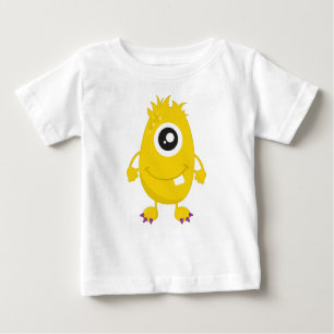 T-shirt Pour Bébé Monstre Mignonne, Monstre Jaune, Monstre Drôle, Si