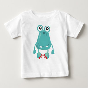 T-shirt Pour Bébé Monstre, Monstre Bleu, Monstre Amusant, Silencieux