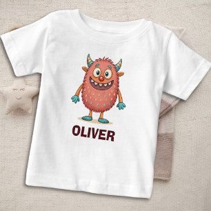 T-shirt Pour Bébé Monstre Personnalisé de Couleur Mignonne