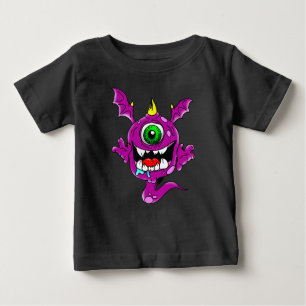 T-shirt Pour Bébé Monstre pourpre mignon de mangeur de personnes