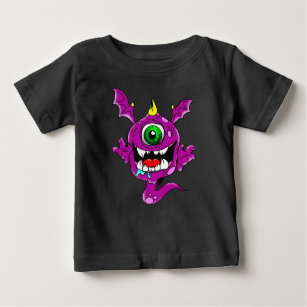 T-shirt Pour Bébé Monstre pourpre mignon de mangeur de personnes
